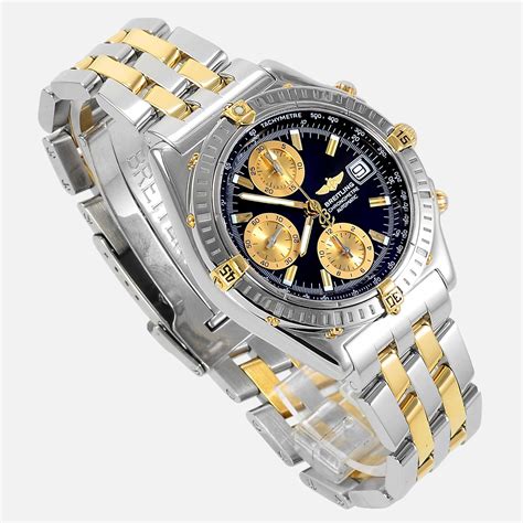 breitling chronomat 18k gold watch|Breitling b13352 Chronomat chronometer.